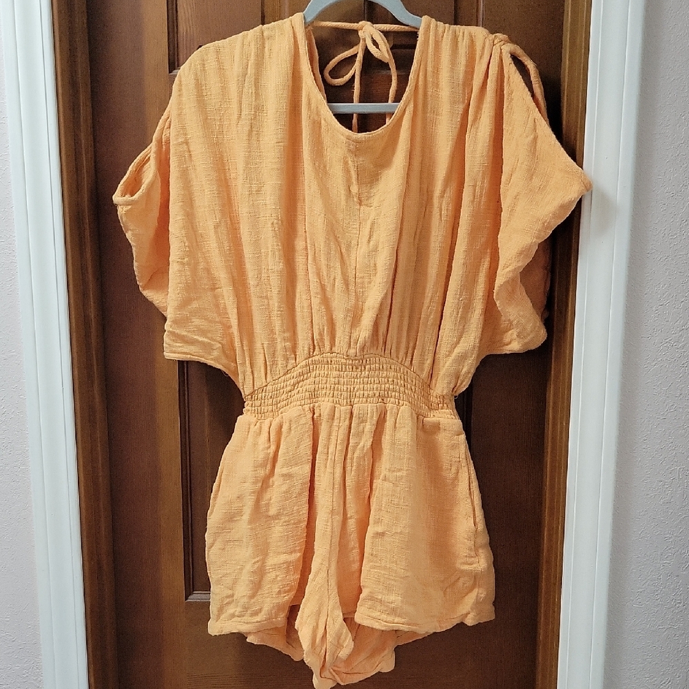 Free People Apricot Textured Romper